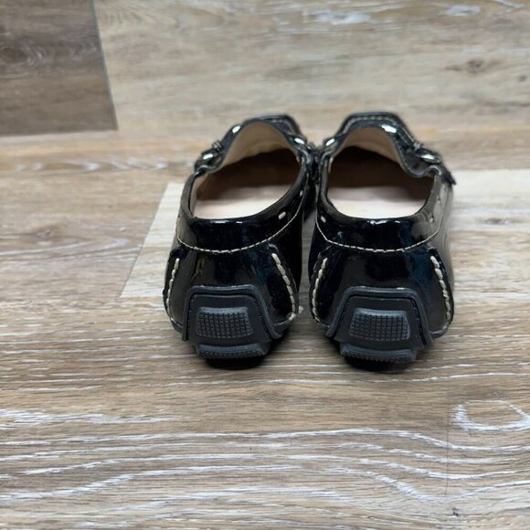 Anne Klein Ritchey Black Patent Leather Buckle Accent Flats Women's Size 6 - Picture 3 of 6